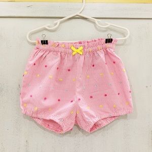 H&M girl pink gingham bubble shorts w embroideries